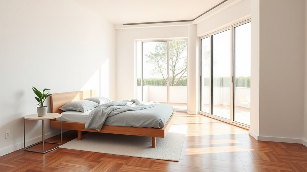 airy minimalist bedroom design