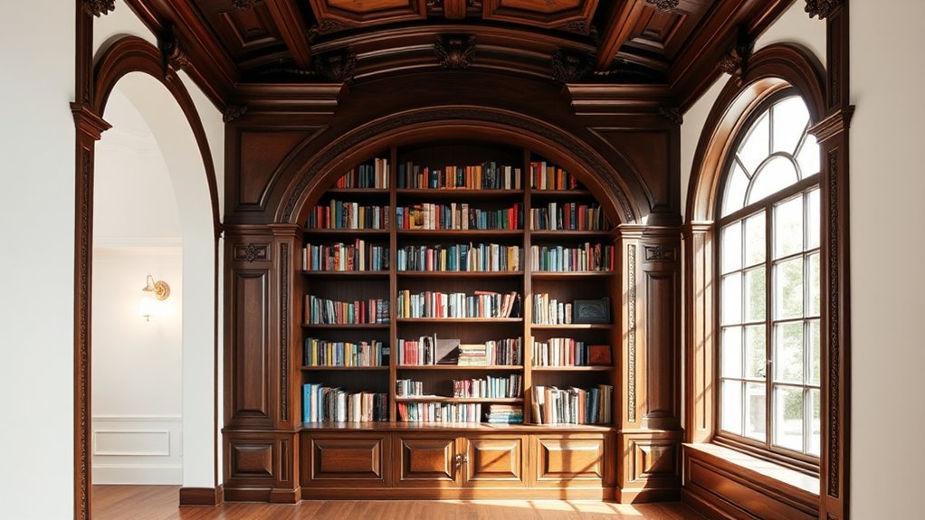arched bookcase for spaces