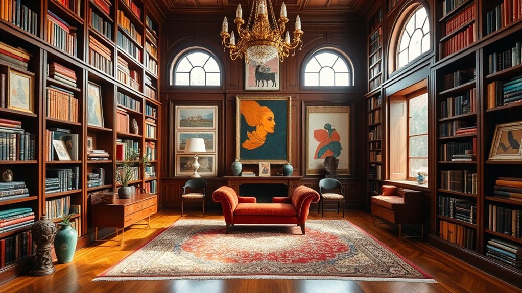 artistic home library design