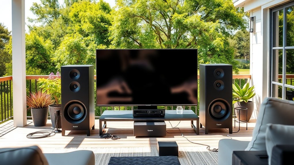 balanced outdoor speaker setup