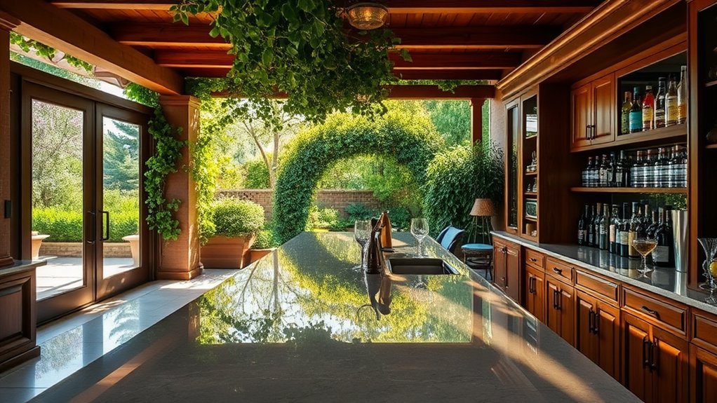 blending indoor outdoor bar