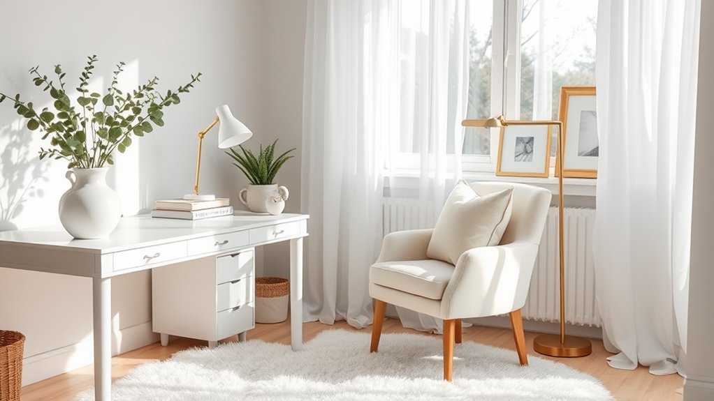 clean bright cozy workspace