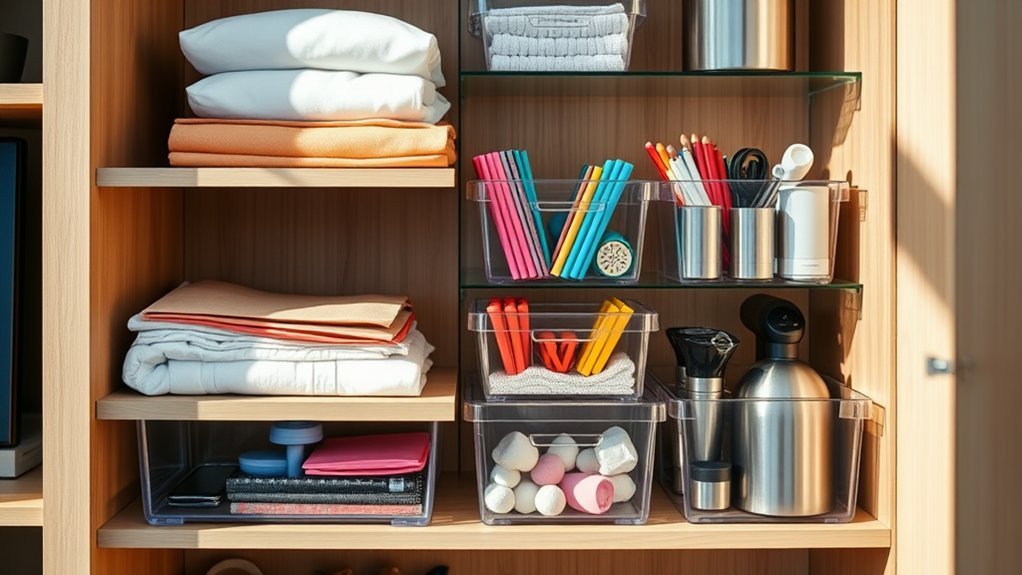 clear containers for organization
