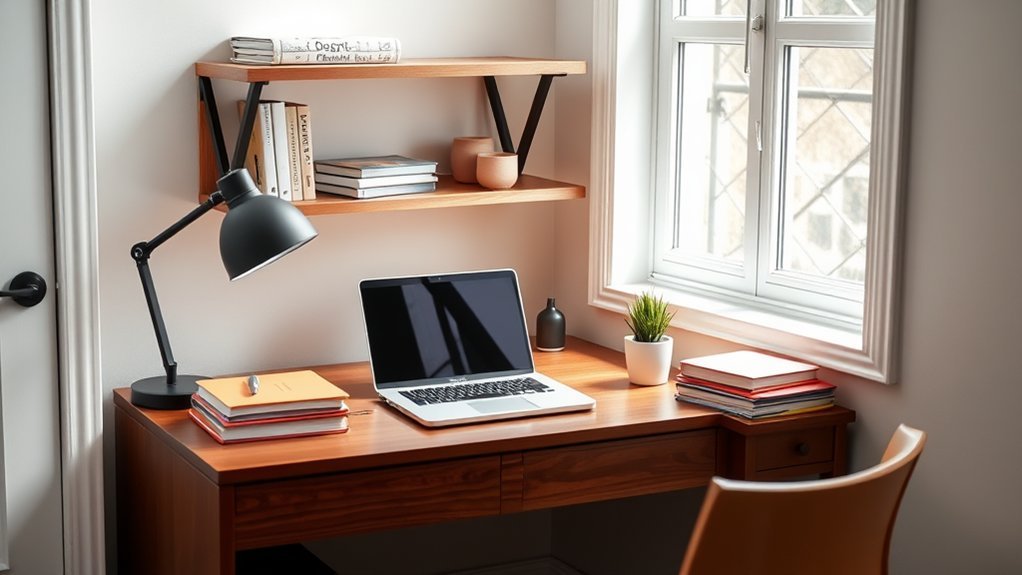 clutter free home office setup
