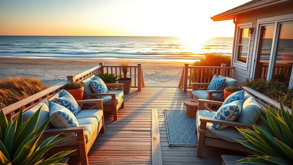 coastal decking with nautical accents