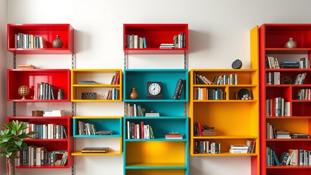 colorful shelving enhances creativity