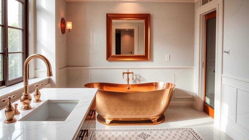 copper accents enhance elegance