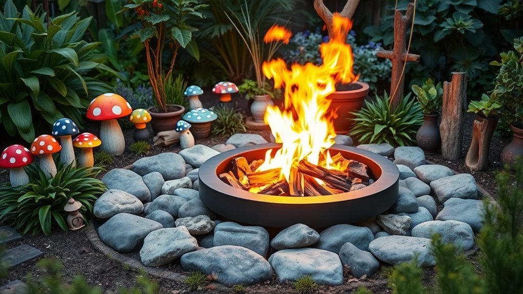 cozy fire pit ambiance