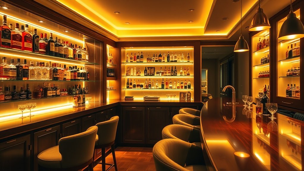 cozy home bar lighting