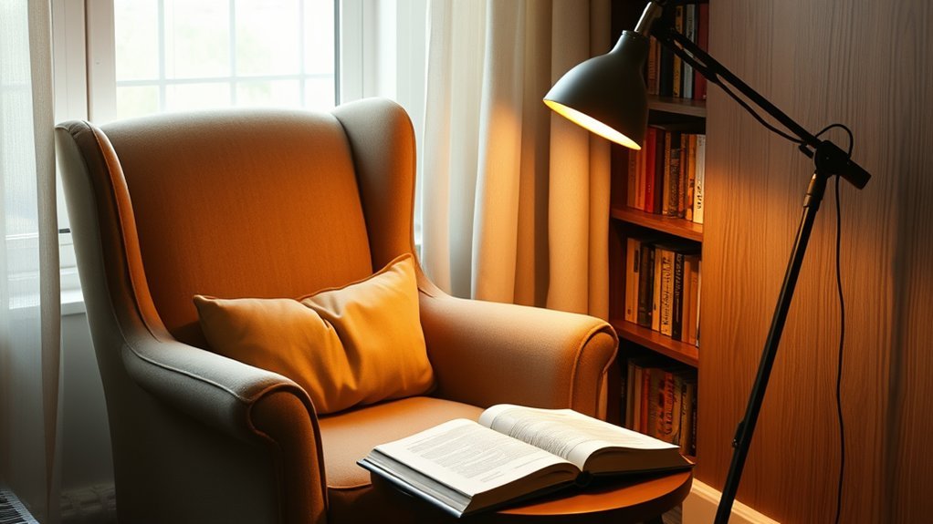 cozy reading nook lighting