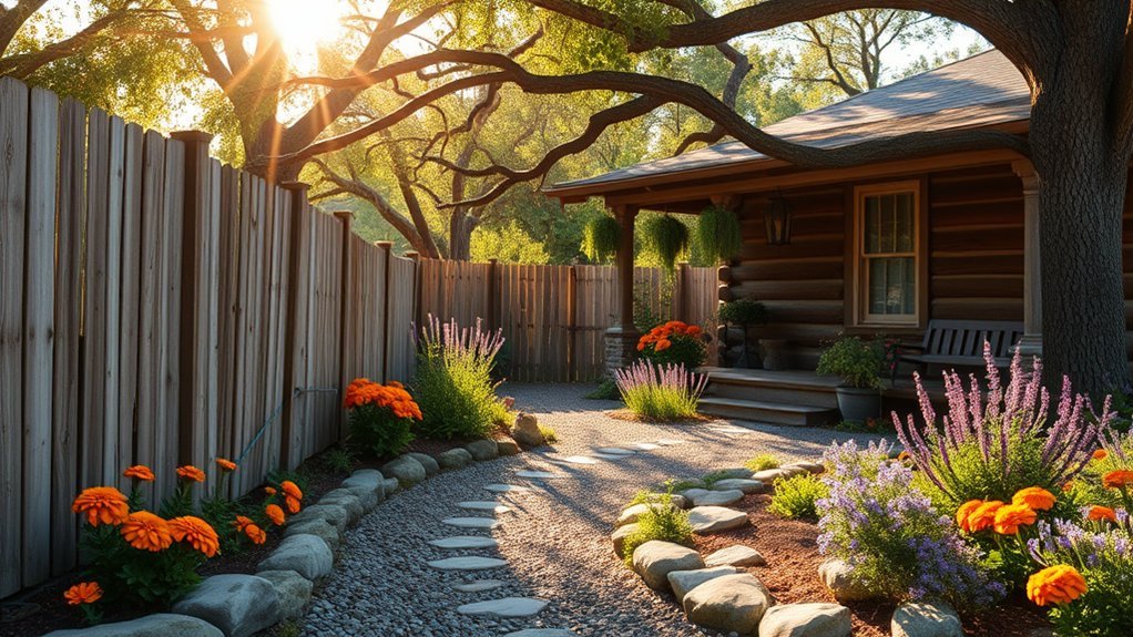 cozy rustic front yard