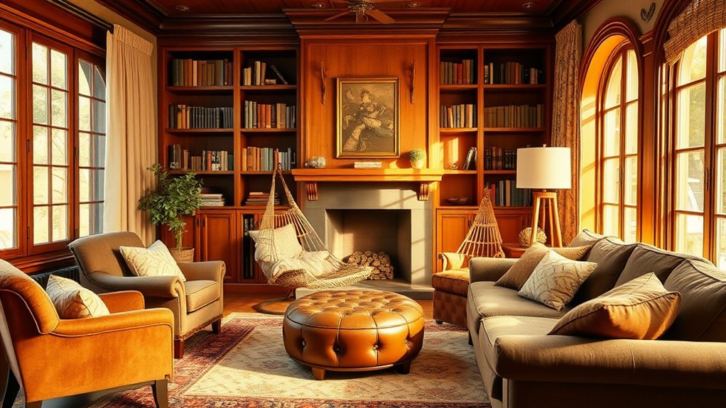 5 Cozy Home Library Ideas Featuring Seating