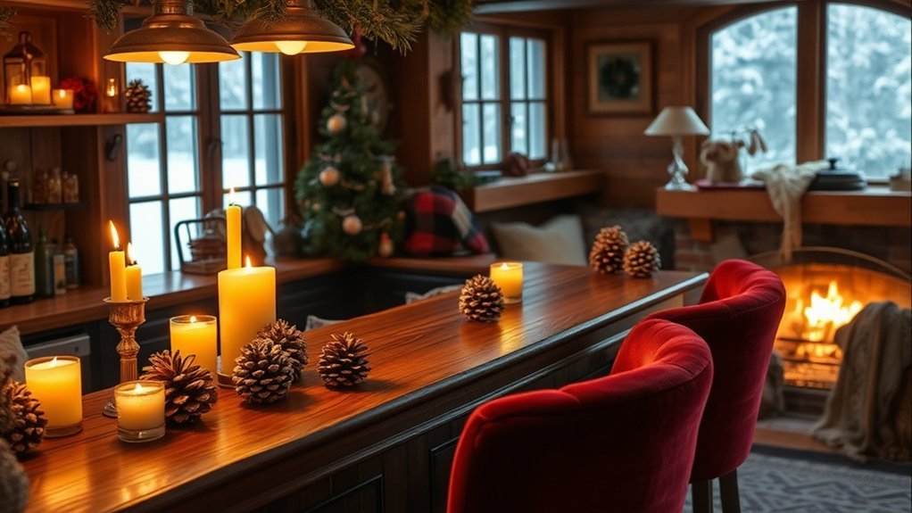 cozy winter bar setup