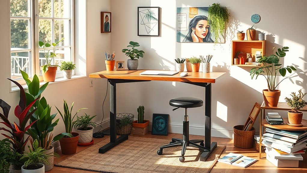 creative corner office setup
