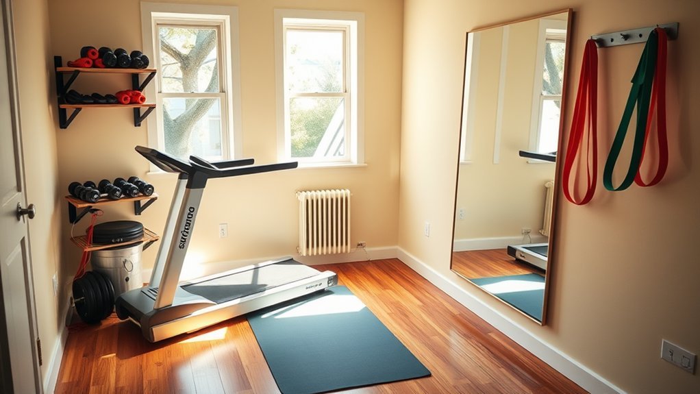 dedicated workout zone setup