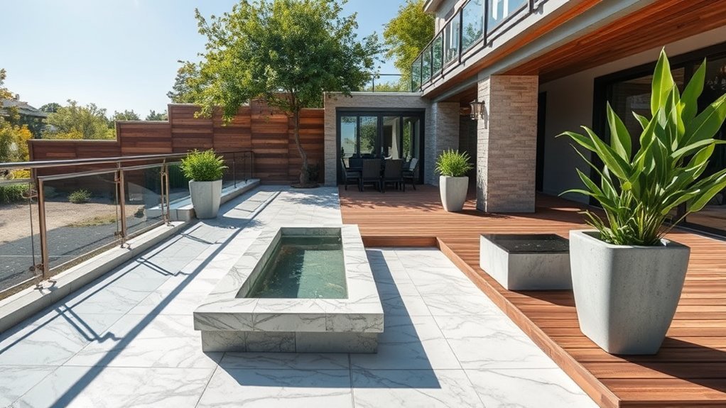 diverse materials enhance patio design