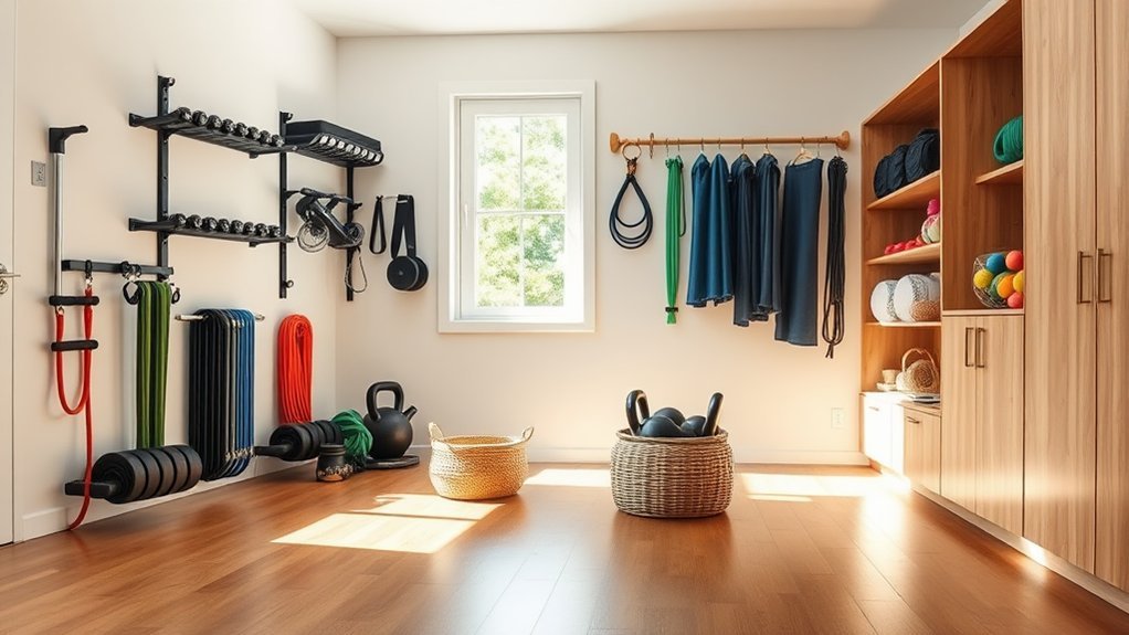 efficient home gym storage