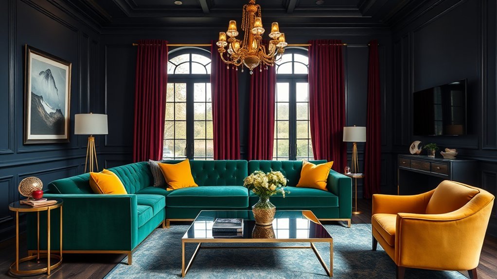 elegant deep hue living room