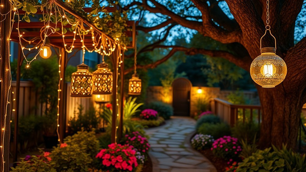 elegant nighttime garden lighting