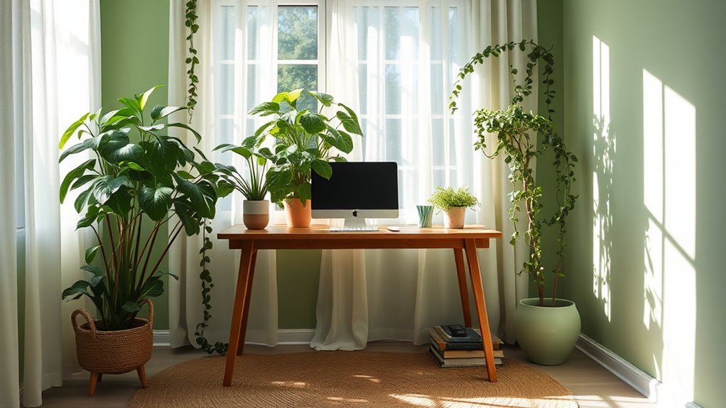 emerald green home office