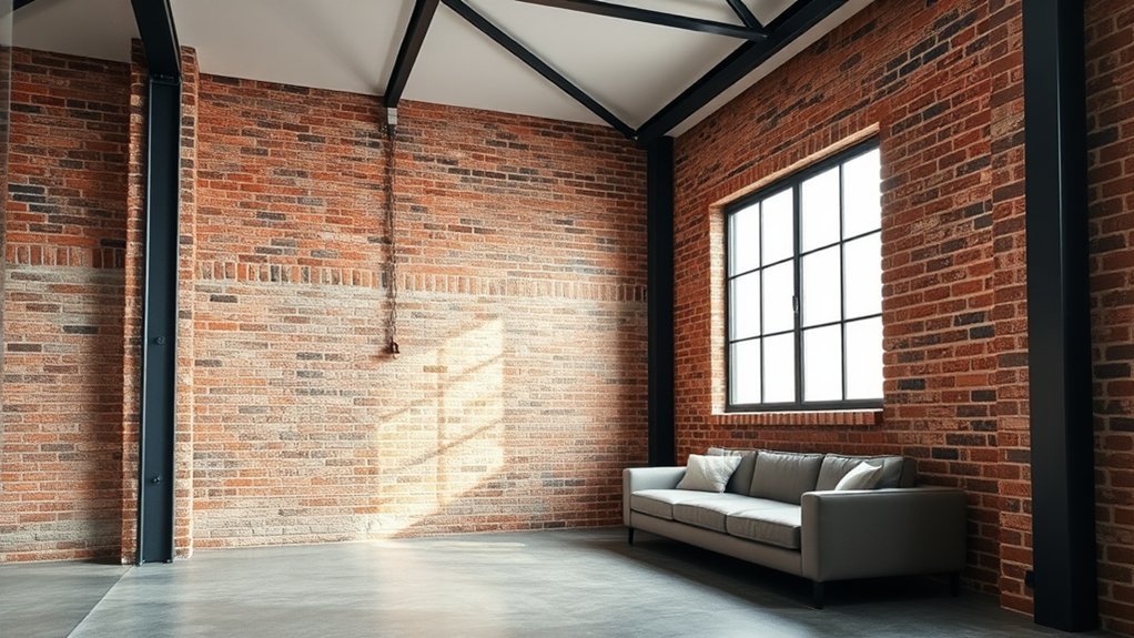 exposed brick wall styling
