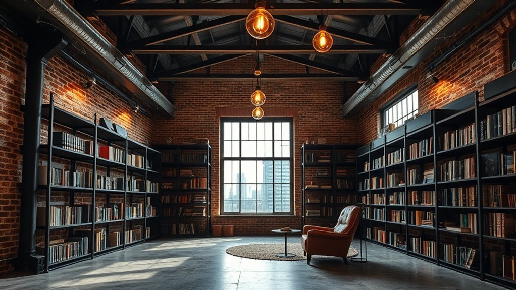 exposed industrial library design
