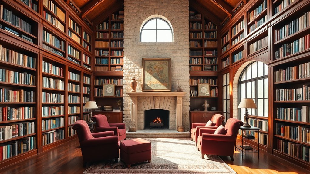 family friendly home library design