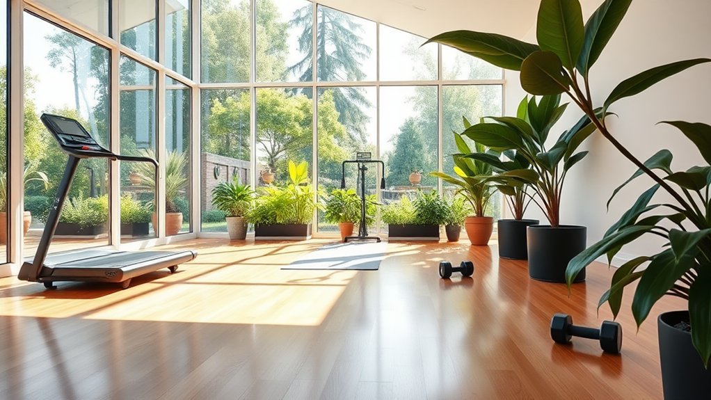 glass walls enhance gyms
