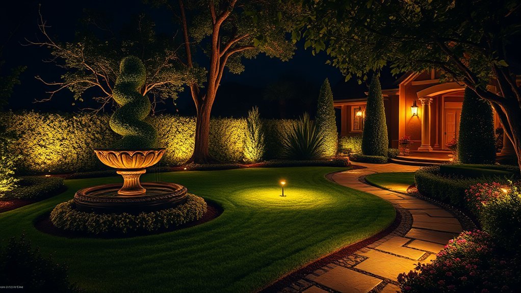 highlight yard features nighttime