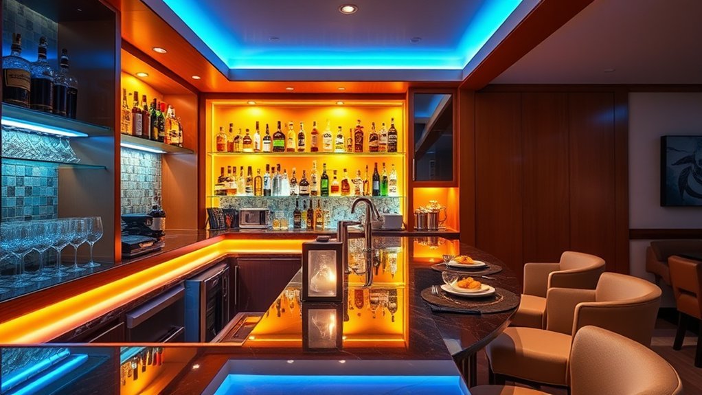 10 Stunning Home Bar Ideas With LED Lighting
