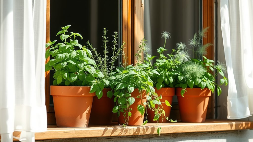 indoor herb garden setup