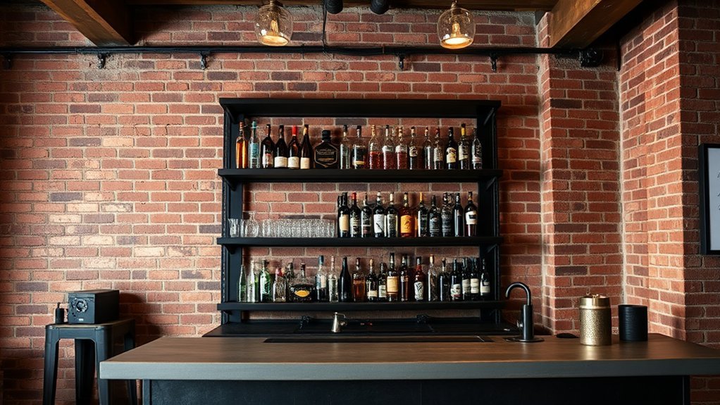 industrial chic home bar