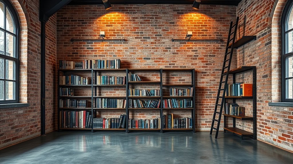 industrial library with warmth