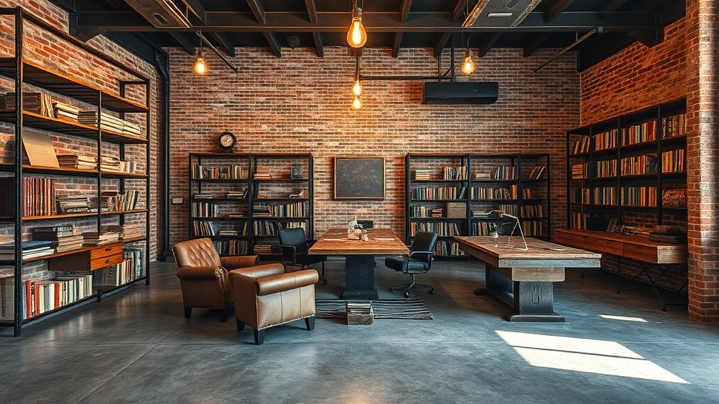 7 Stunning Industrial Style Home Library Designs