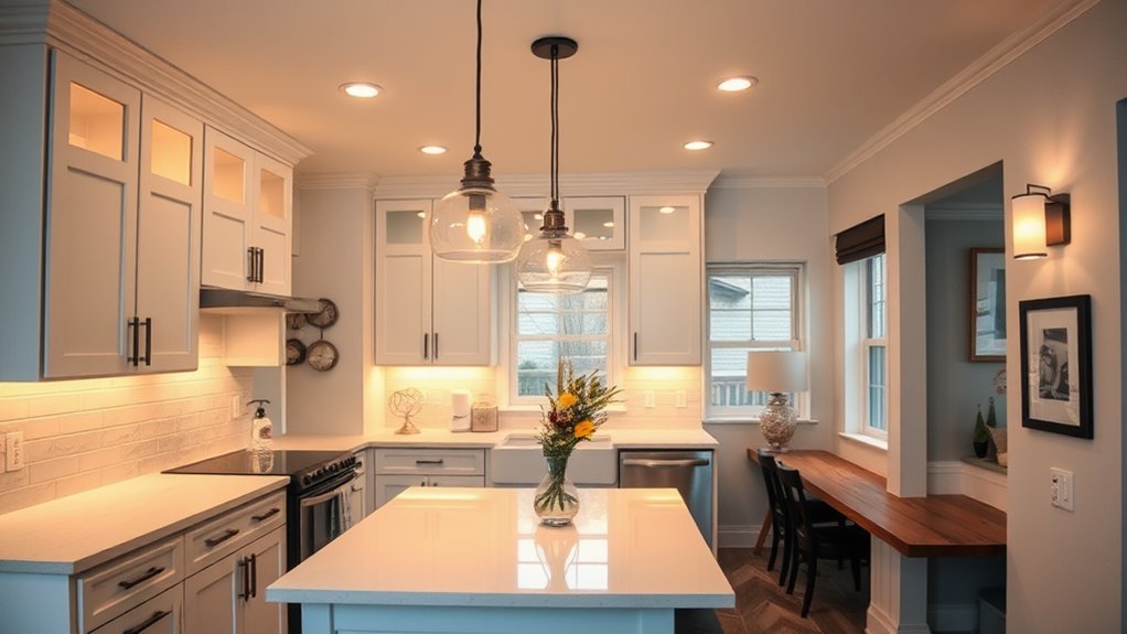 layered lighting for kitchens