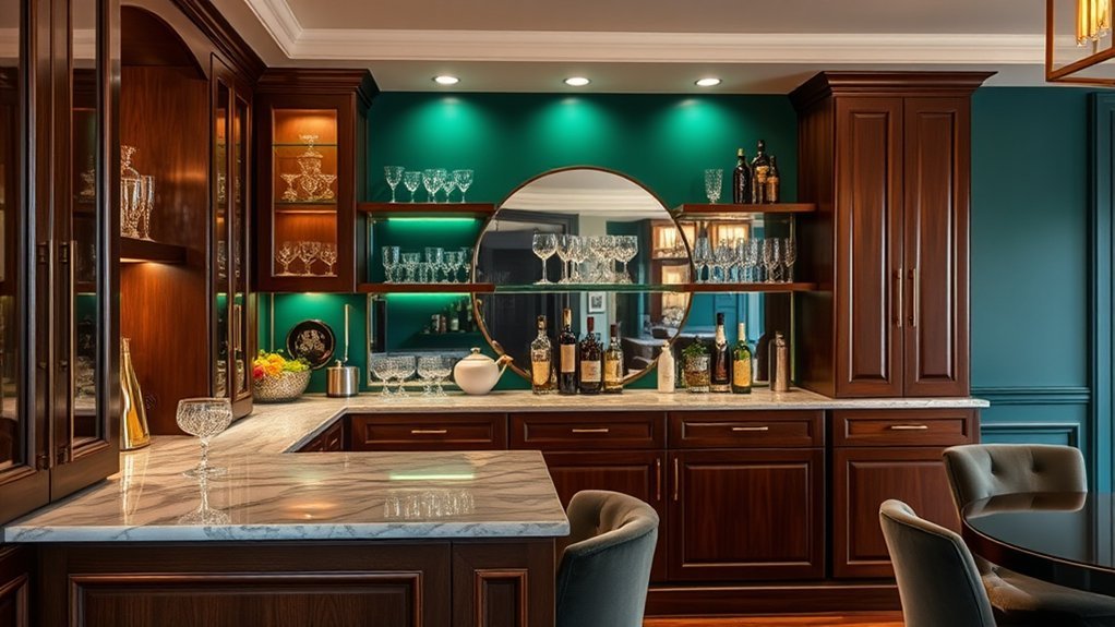 luxe lounge home bar
