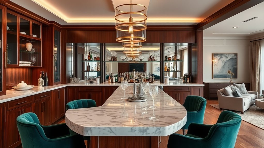 luxe lounge home bar