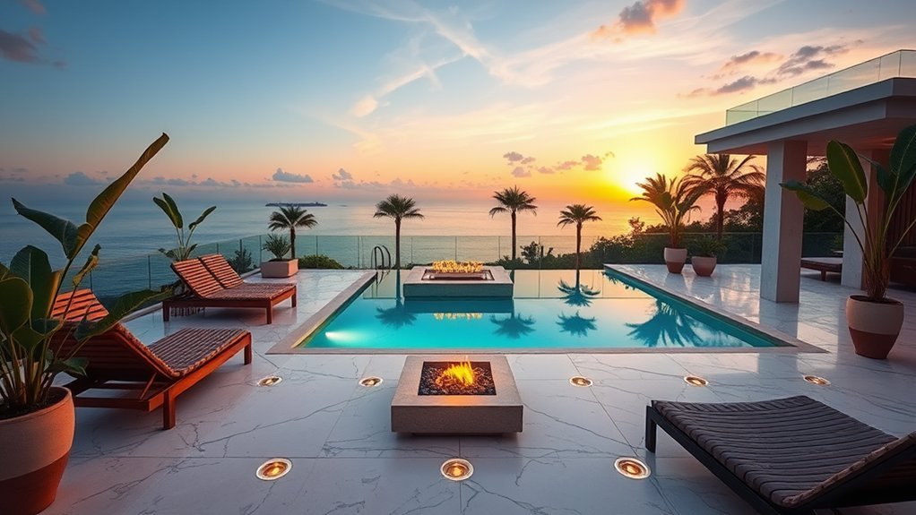 luxurious poolside retreat design