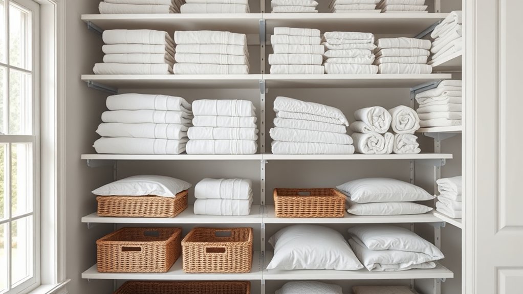 maximize linen closet space