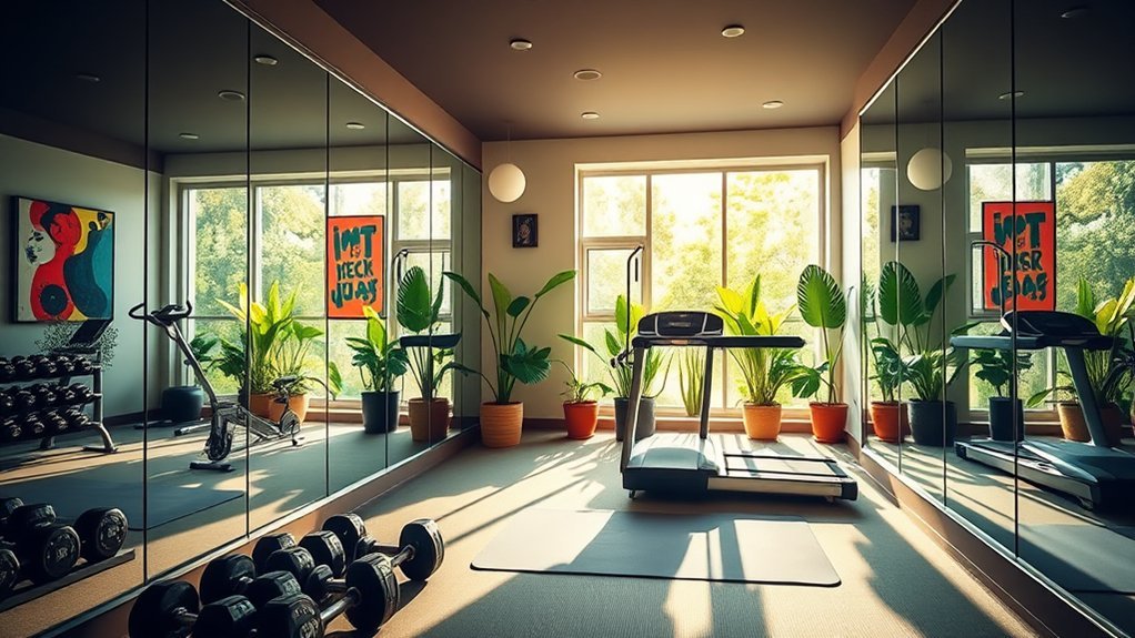 mirrors enhance home gym