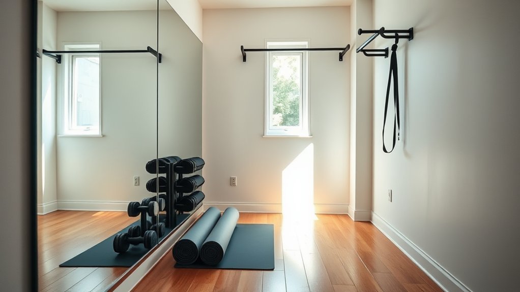 mirrors enhance small gym