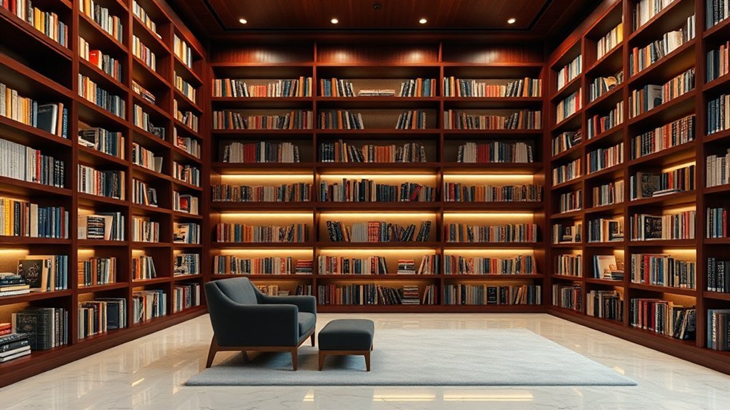 modern elegant wall bookshelves