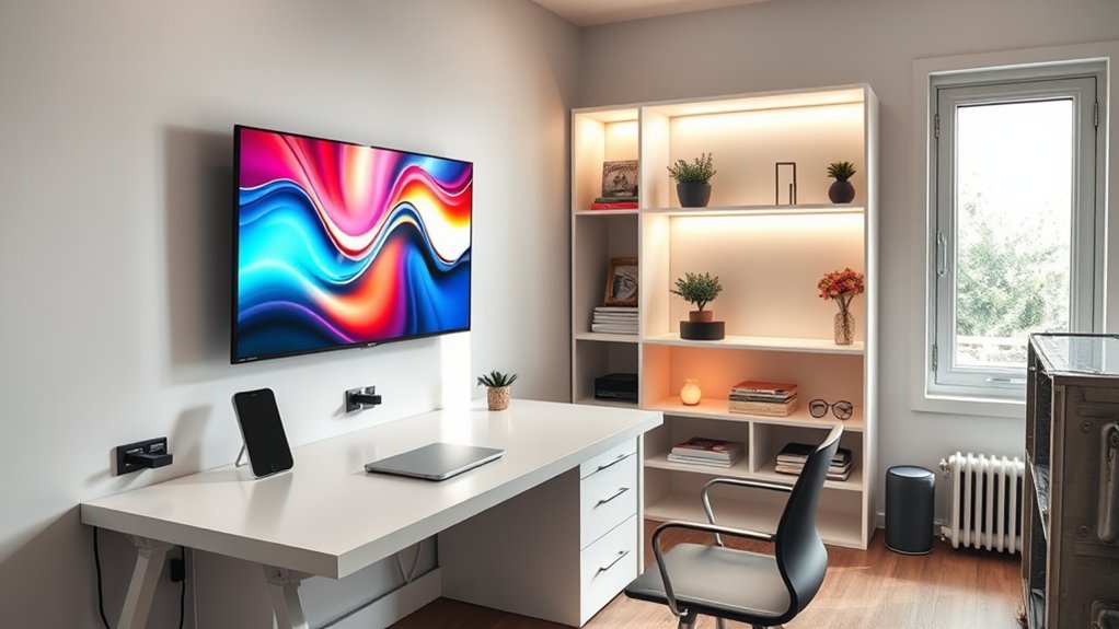modern tech enhanced workspace setup
