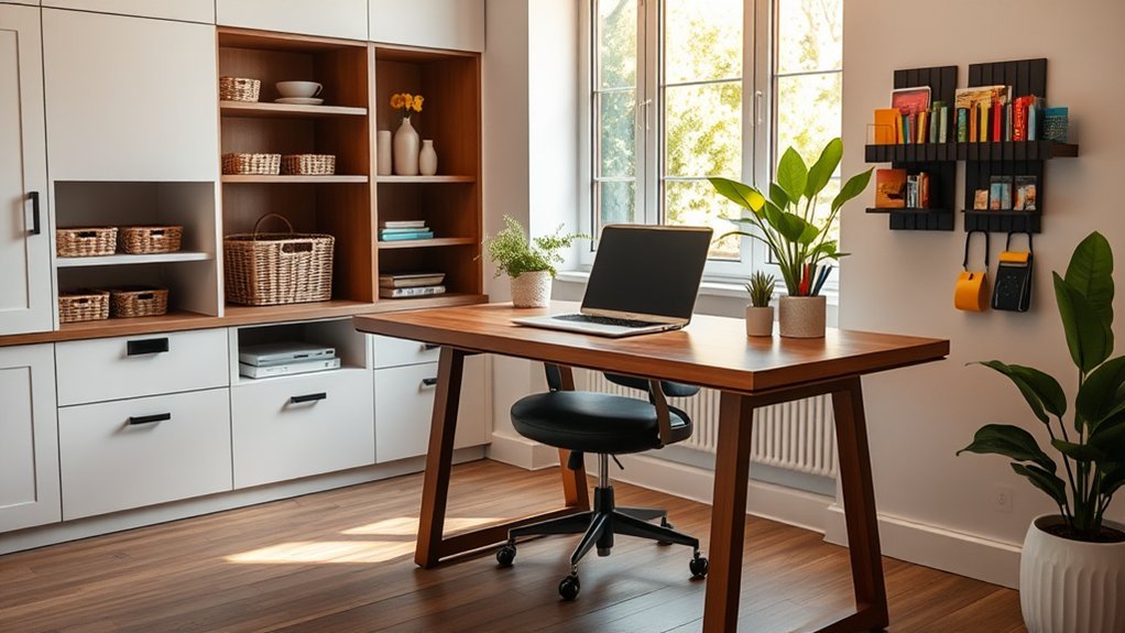 multi functional desk storage solutions