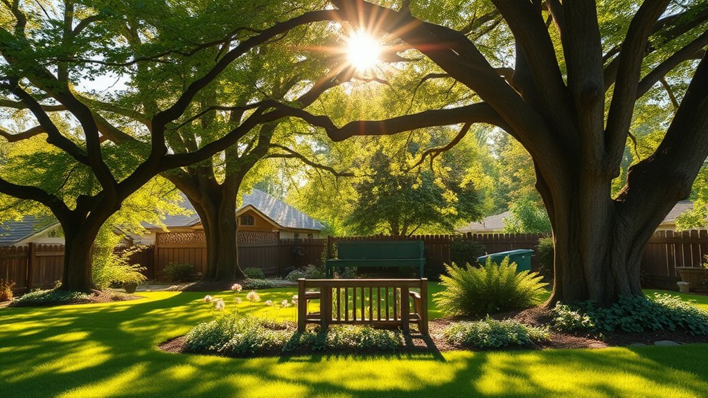 natural shade from trees