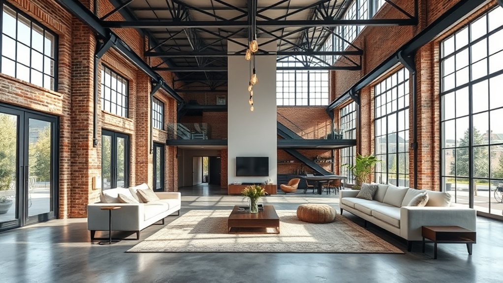 open plan industrial spaciousness design