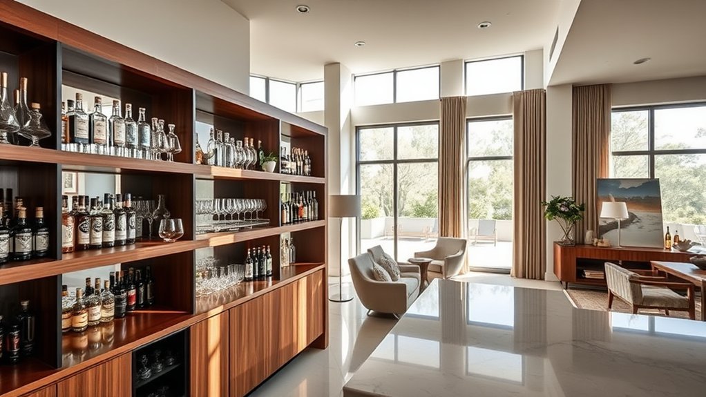 open shelving for displays