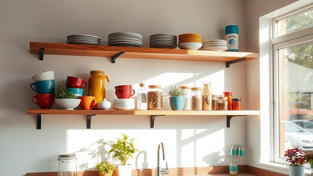 open shelving for organization