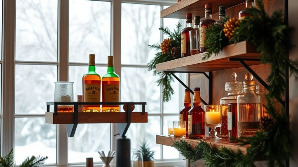 open shelving home bar ideas