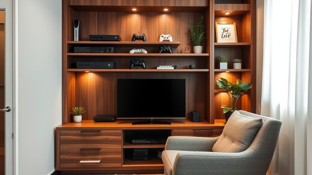 organize media with shelving